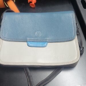 Stylish Blue and White Crossbody Bag